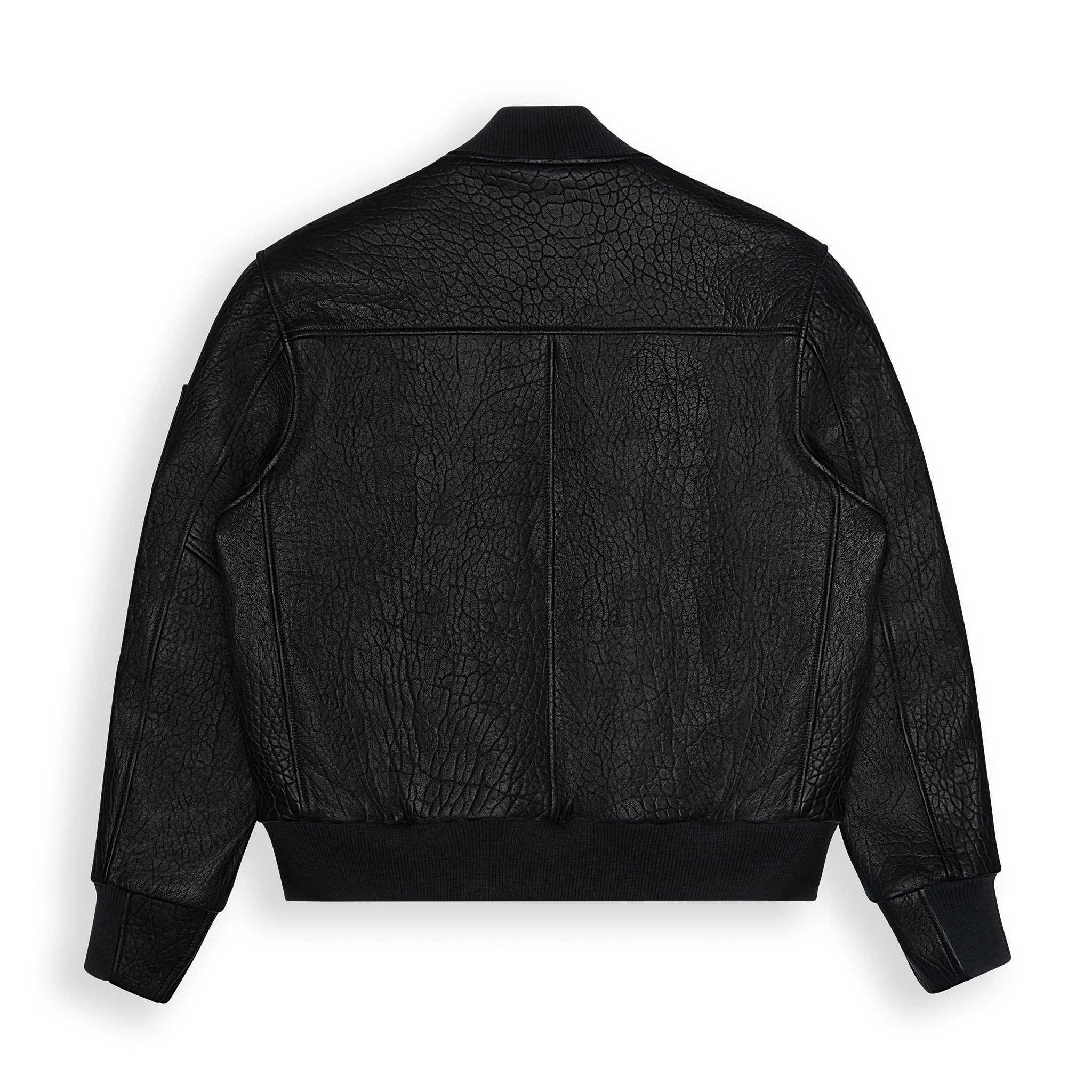 THE PACIFIC - Black Leather MA-1 Bomber Jacket Classic Fit - Golden Bear Sportswear 