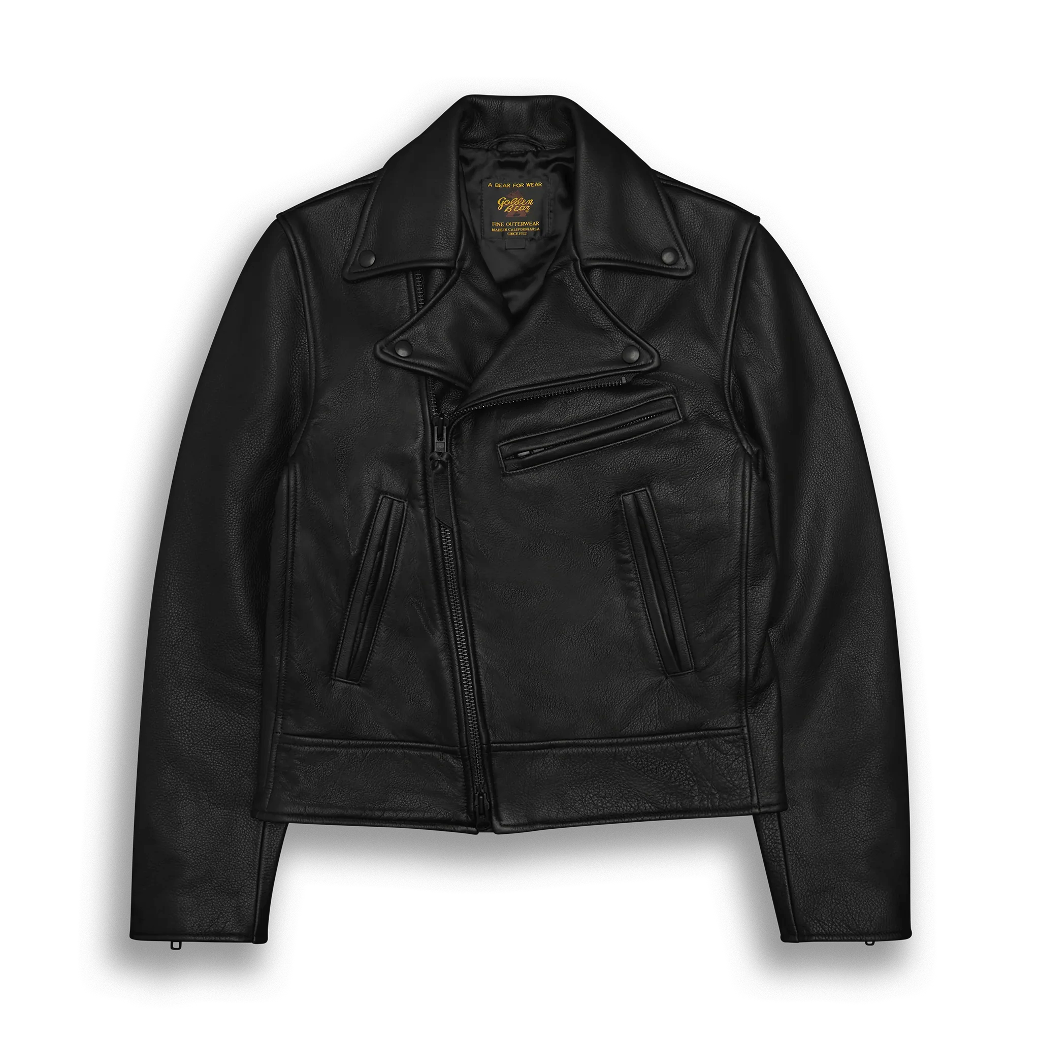 THE BRANNAN - Black Leather Contemporary Fit - Golden Bear Sportswear 